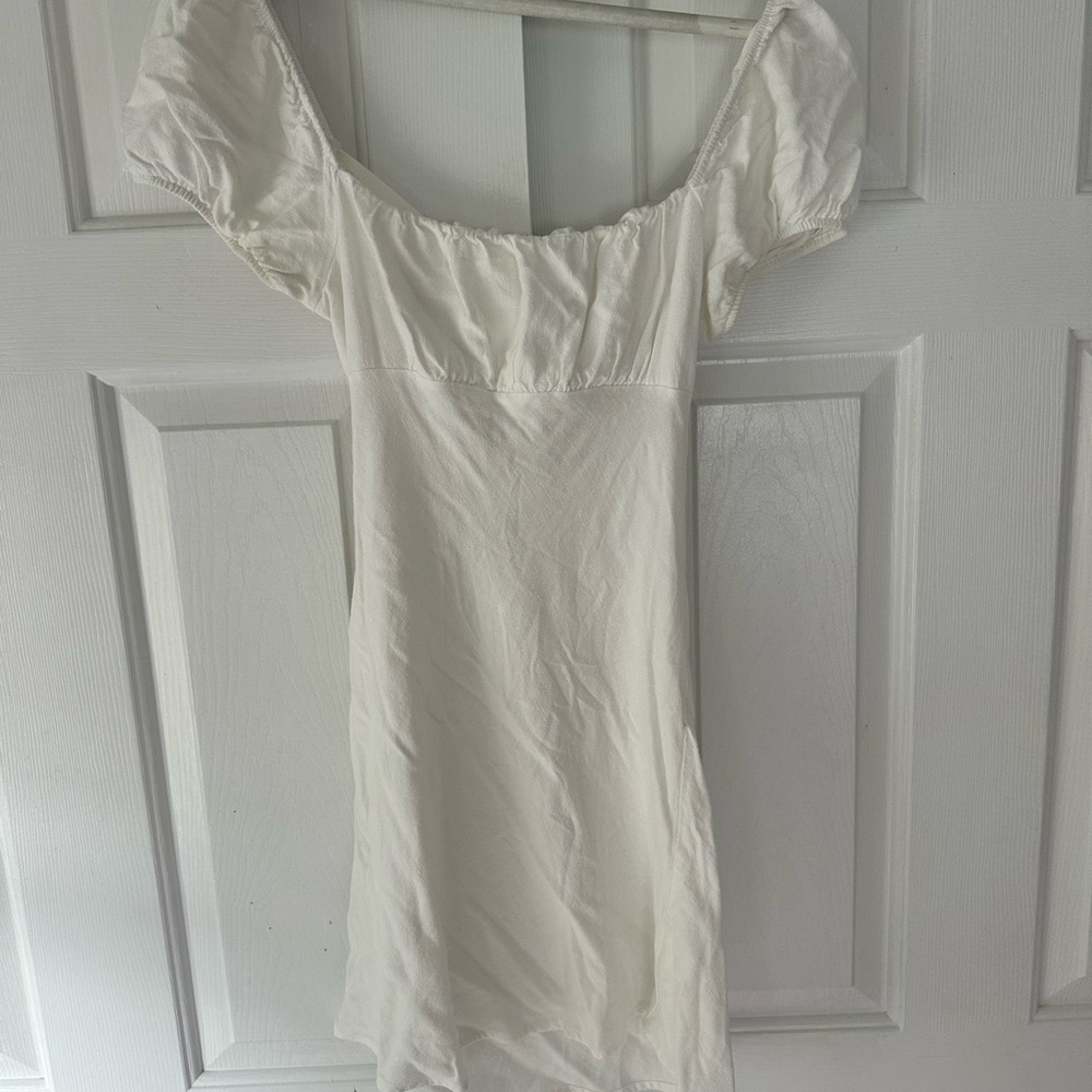 Altard State White Puff Sleeve Dress (Size Small)